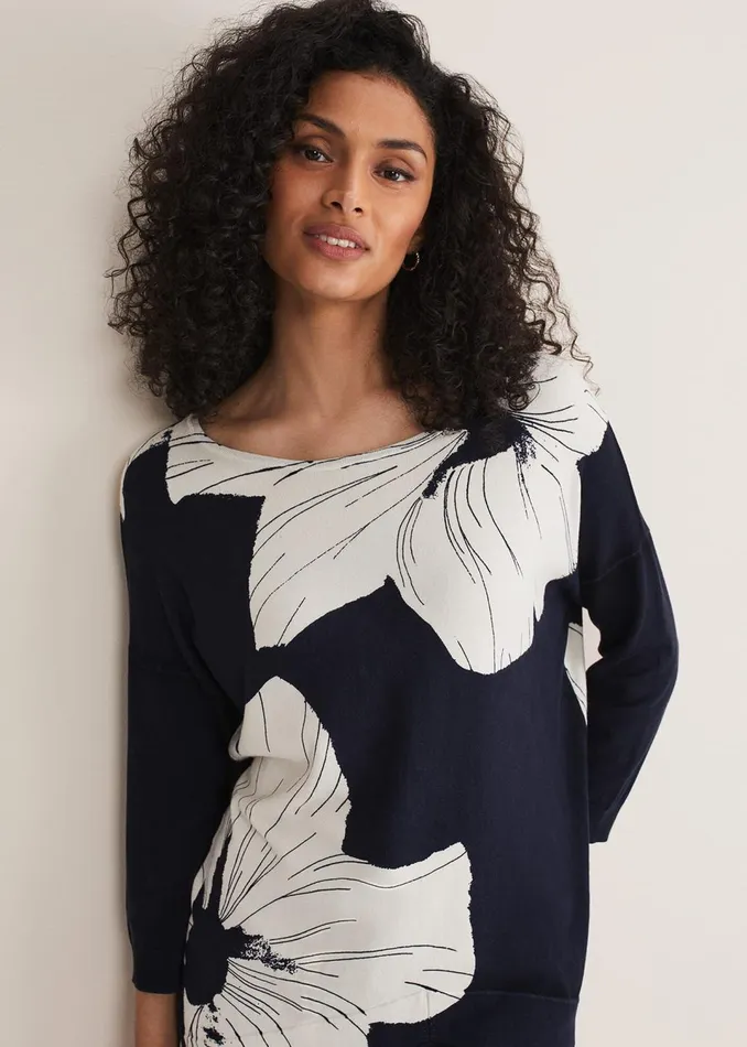 Women Phase Eight Knitwear Linda Flower Print Knit