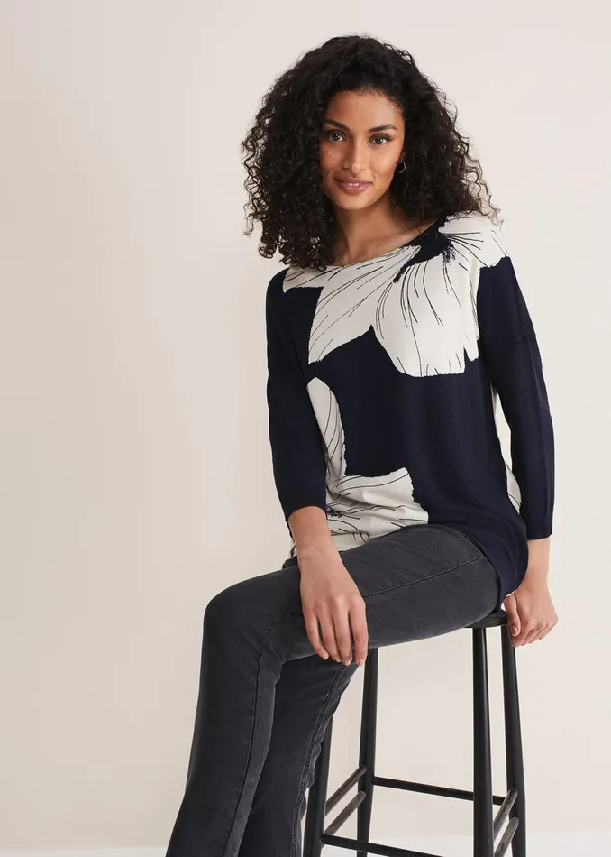 Women Phase Eight Knitwear Linda Flower Print Knit