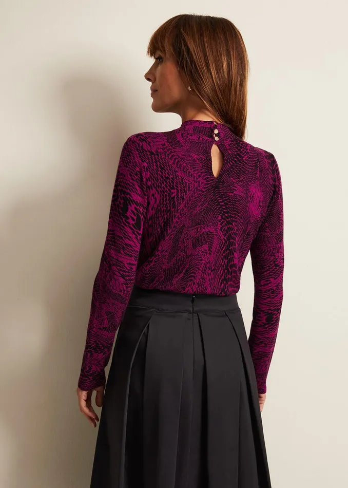 Women Phase Eight Knitwear Livetta Snake Print Top