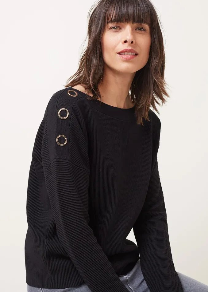 Women Phase Eight Knitwear Mimi Textured Eyelet Detail Fine Knit Jumper