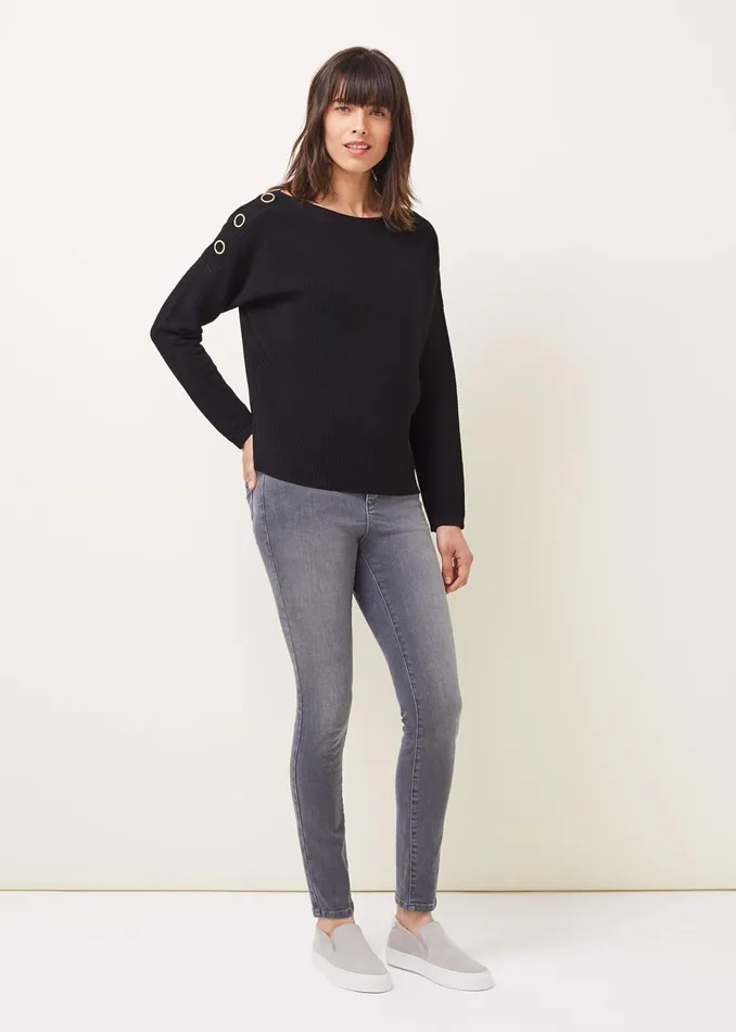 Women Phase Eight Knitwear Mimi Textured Eyelet Detail Fine Knit Jumper