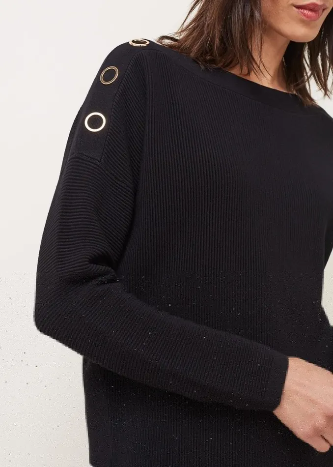 Women Phase Eight Knitwear Mimi Textured Eyelet Detail Fine Knit Jumper
