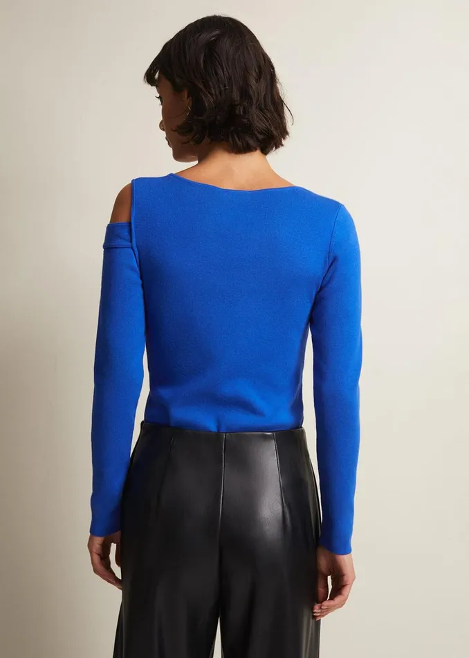 Women Phase Eight Knitwear Wren Blue Cut Out Knitted Top