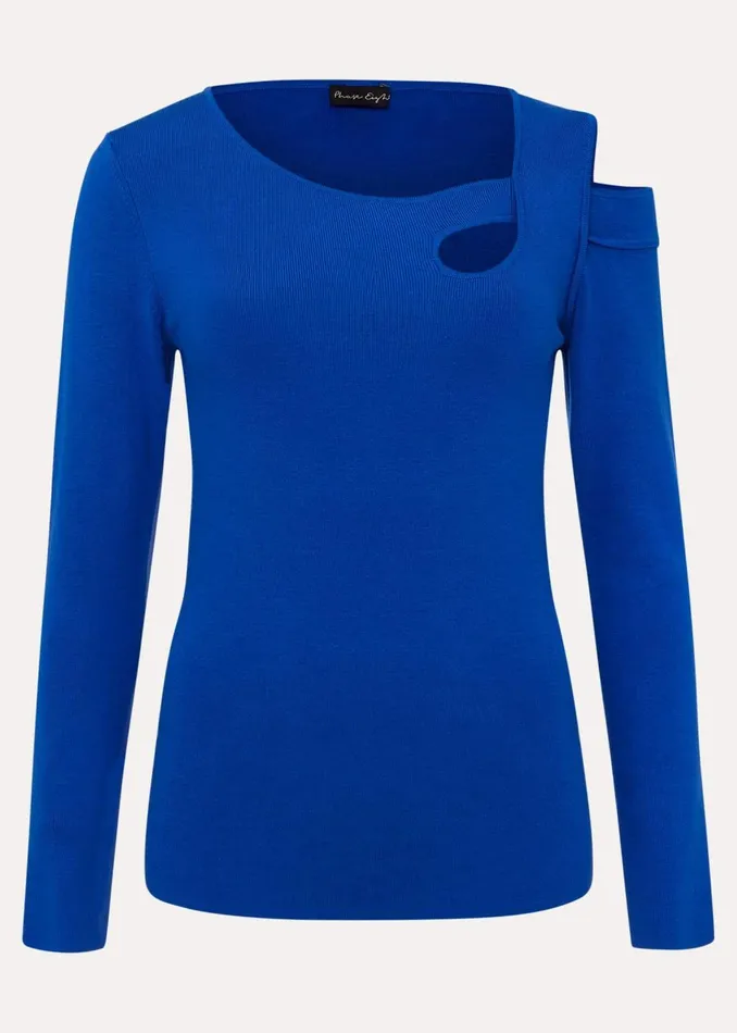Women Phase Eight Knitwear Wren Blue Cut Out Knitted Top