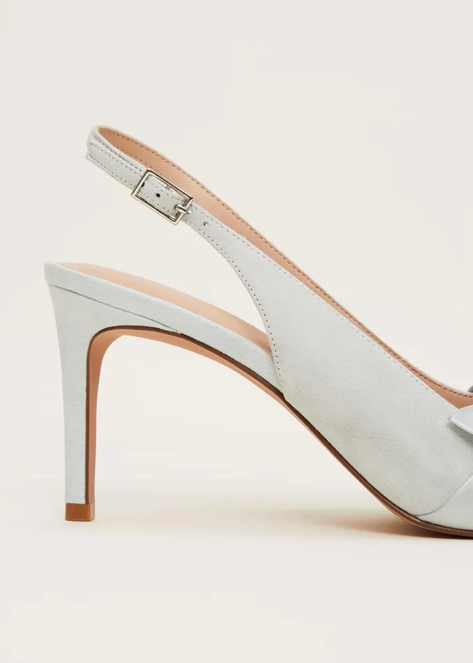 Women Phase Eight Occasion Shoes Blue Suede Strappy Heels