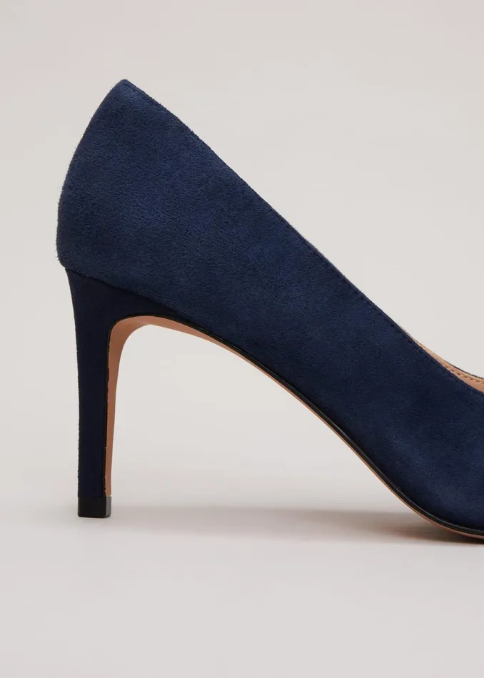 Women Phase Eight Occasion Shoes Suede Bow Front Court Shoe