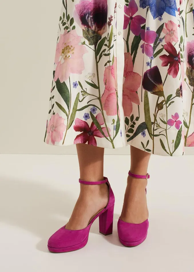 Women Phase Eight Occasion Shoes Suede Platform Shoes