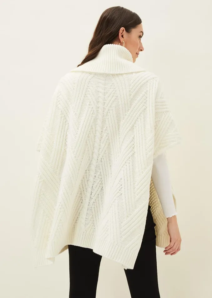 Women Phase Eight Scarves Melly Cable Knit Cape