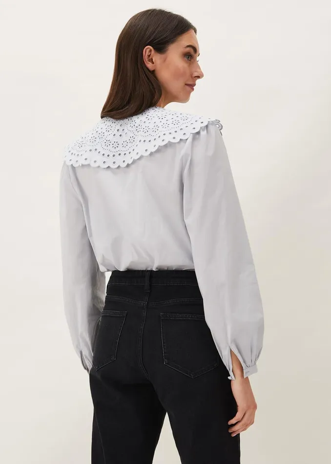 Women Phase Eight Shirts and Blouses Amelia Oversized Embroidered Collar Blouse