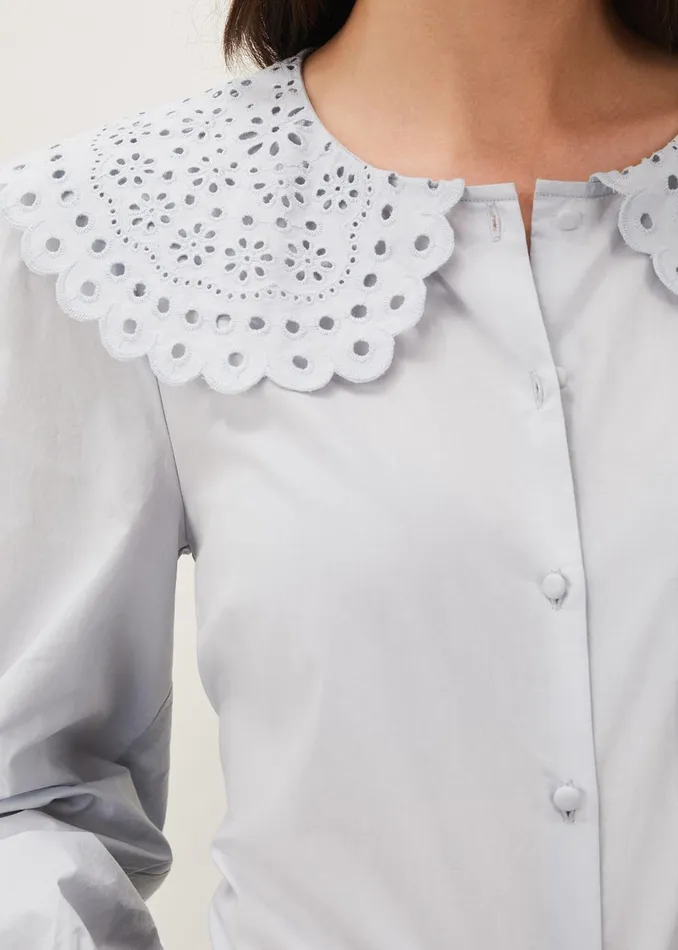 Women Phase Eight Shirts and Blouses Amelia Oversized Embroidered Collar Blouse