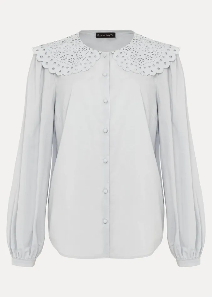 Women Phase Eight Shirts and Blouses Amelia Oversized Embroidered Collar Blouse
