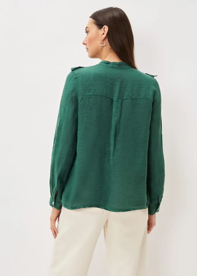 Women Phase Eight Shirts and Blouses Enid Linen Frill Blouse