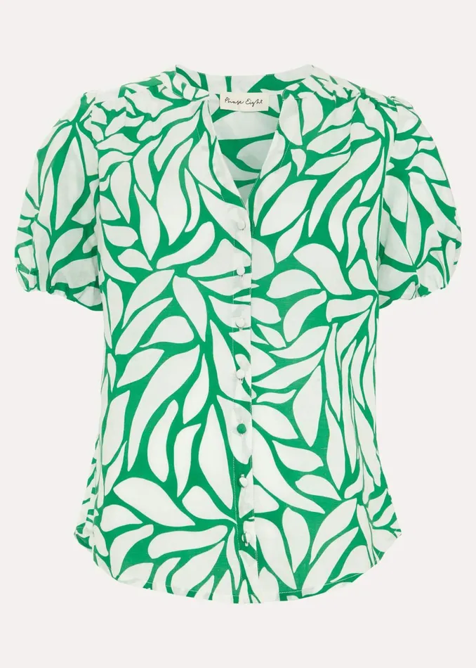Women Phase Eight Shirts and Blouses Louanna Linen Printed Shirt