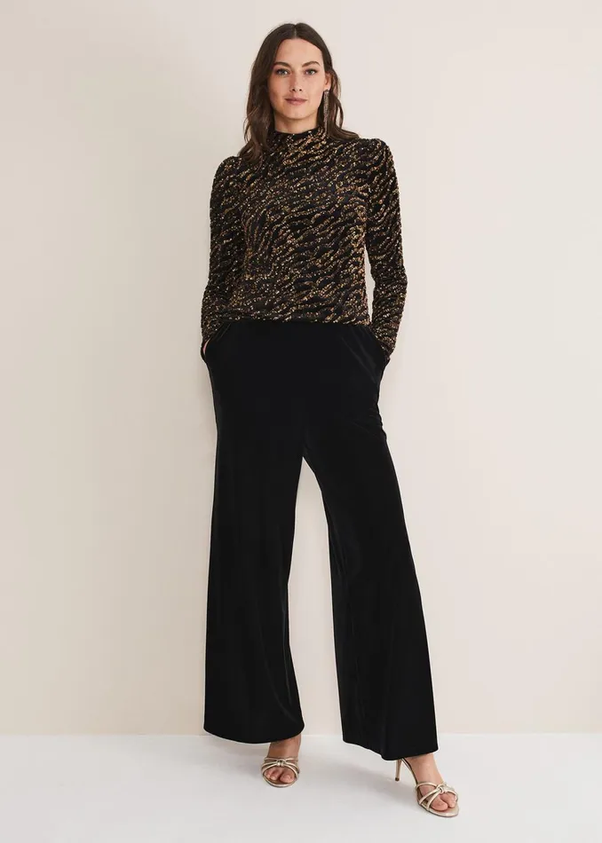 Women Phase Eight Shirts and Blouses Lura Zebra Sequin Blouse