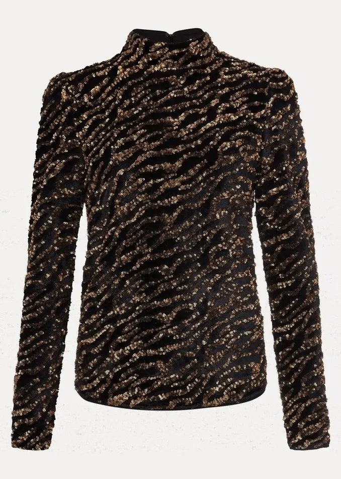 Women Phase Eight Shirts and Blouses Lura Zebra Sequin Blouse