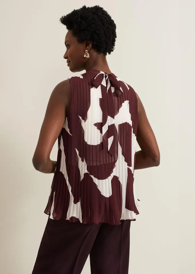 Women Phase Eight Shirts and Blouses Nina Abstract Pleat Top