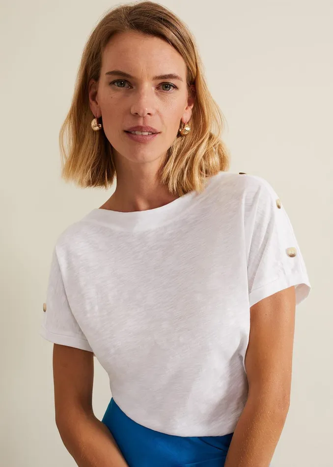 Women Phase Eight Shirts and Blouses Suzie Button Detail Top