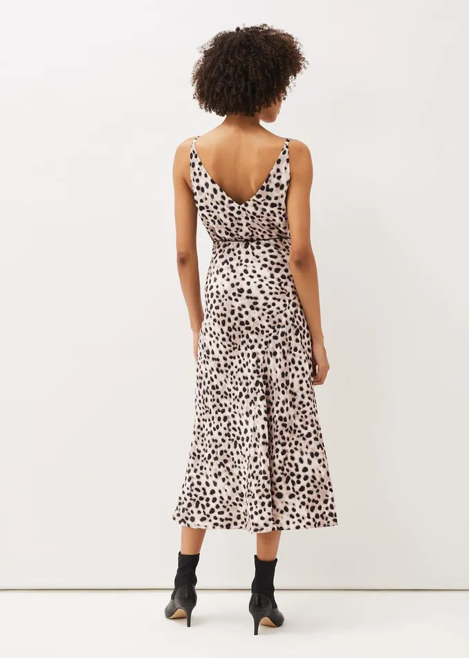 Women Phase Eight Skirts Calla Leopard Print Satin Midi Skirt