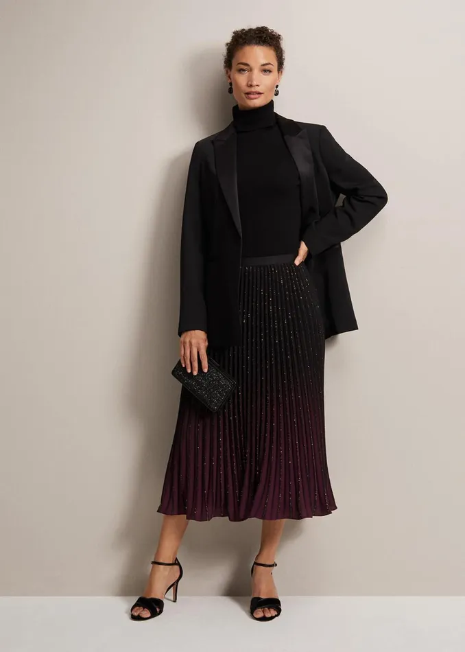Women Phase Eight Skirts Estella Ombre Pleated Midi Skirt