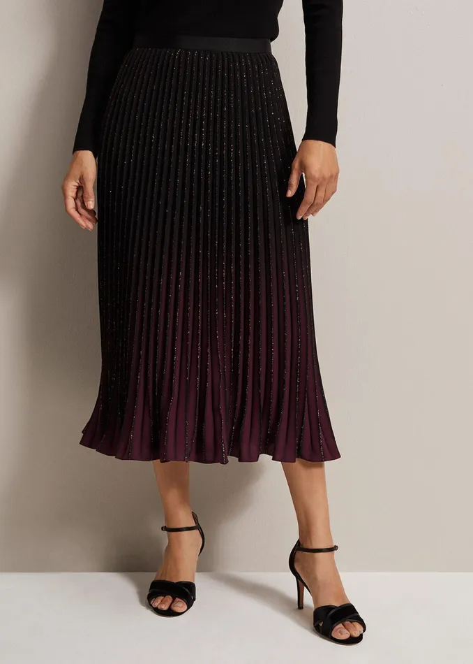 Women Phase Eight Skirts Estella Ombre Pleated Midi Skirt