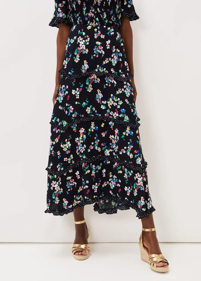 Women Phase Eight Skirts Hudson Floral Tiered CoOrd Skirt