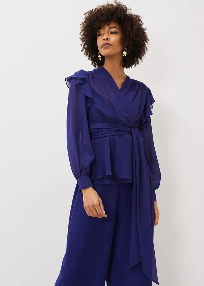 Women Phase Eight Tops and TShirts Avril Frill Wrap Co Ord Top
