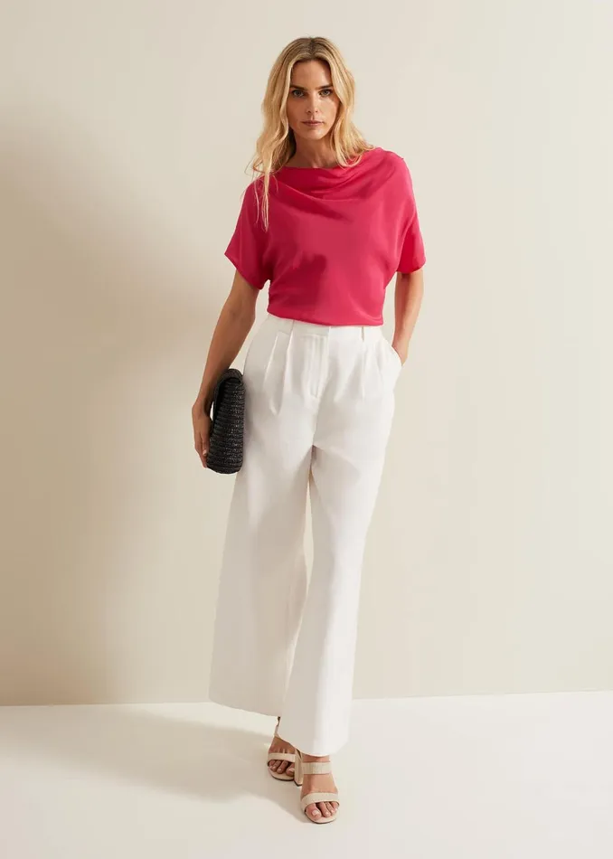 Women Phase Eight Tops and TShirts Cheryl Cowl Neck Woven Front Top