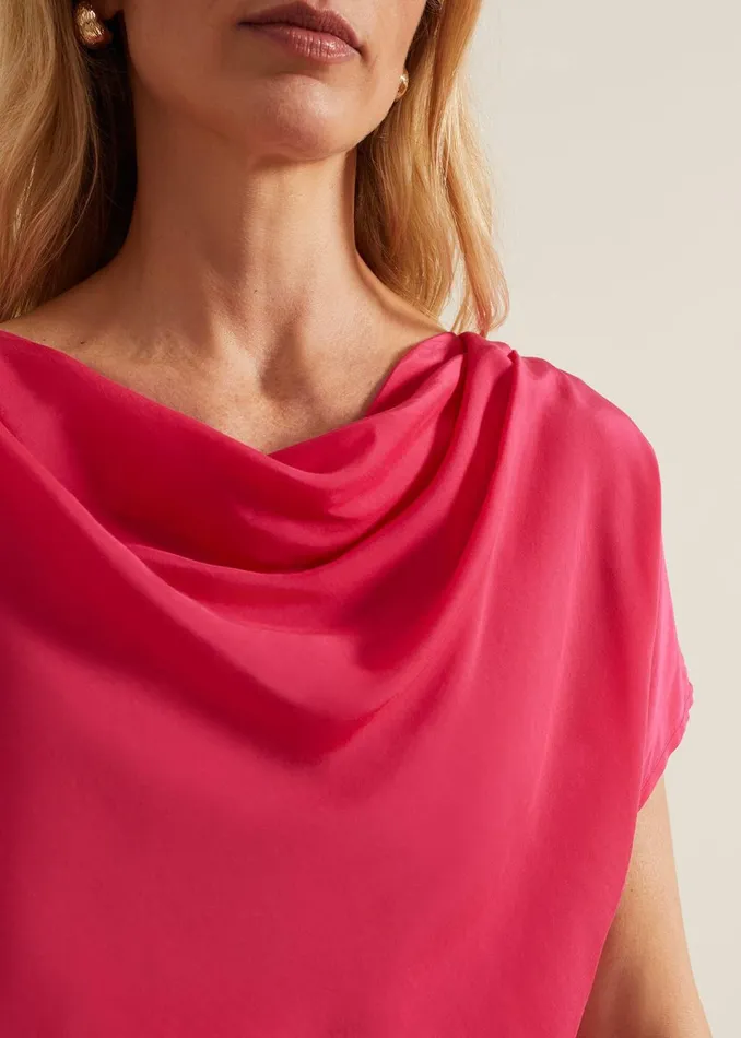 Women Phase Eight Tops and TShirts Cheryl Cowl Neck Woven Front Top