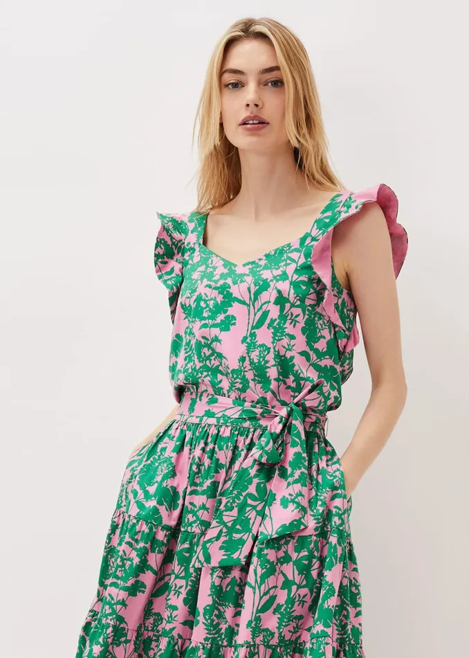 Women Phase Eight Tops and TShirts Cleona Printed Dobby CoOrd Top