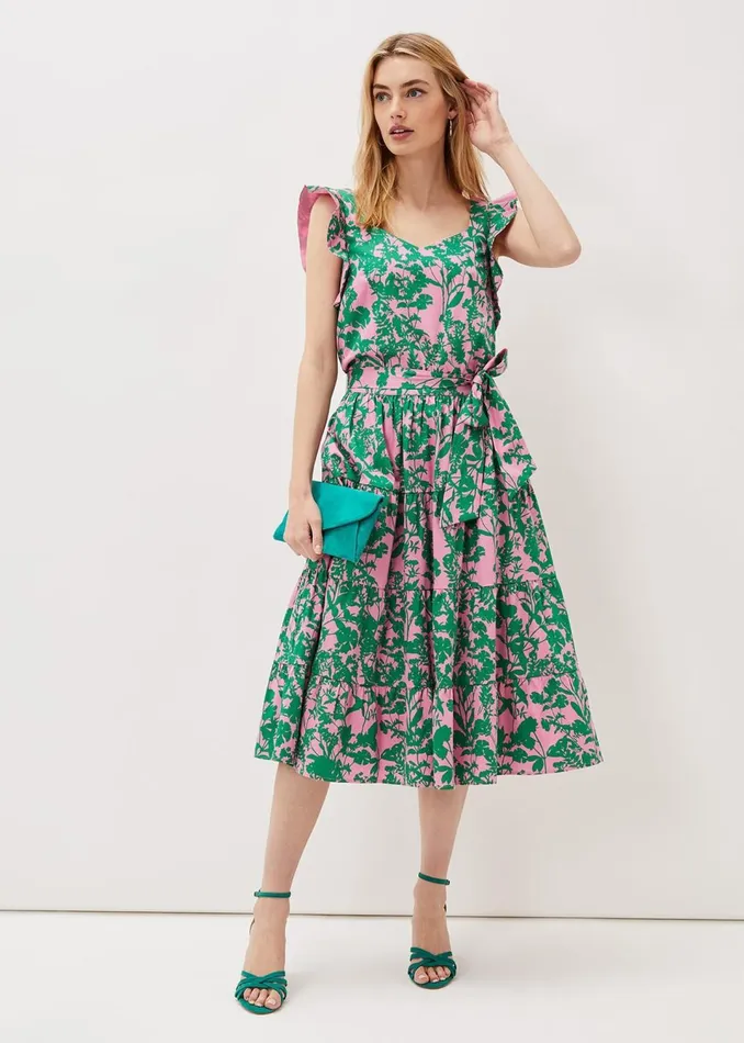 Women Phase Eight Tops and TShirts Cleona Printed Dobby CoOrd Top