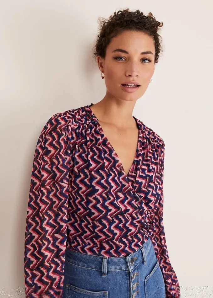 Women Phase Eight Tops and TShirts Dorathy Zig Zag Mesh Top