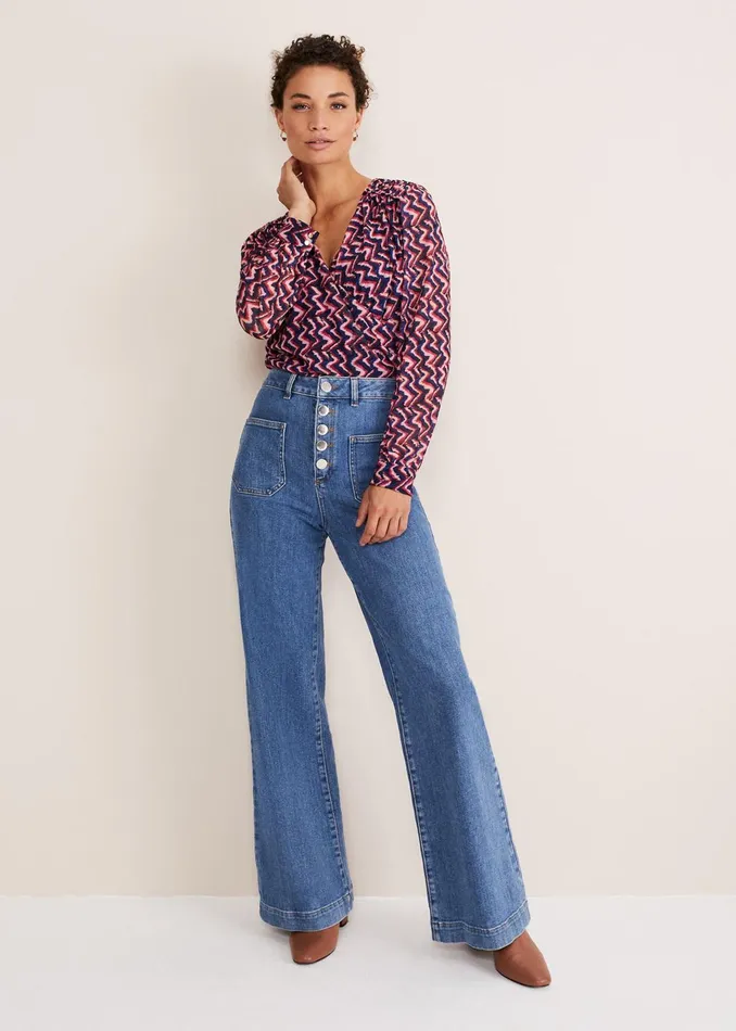 Women Phase Eight Tops and TShirts Dorathy Zig Zag Mesh Top