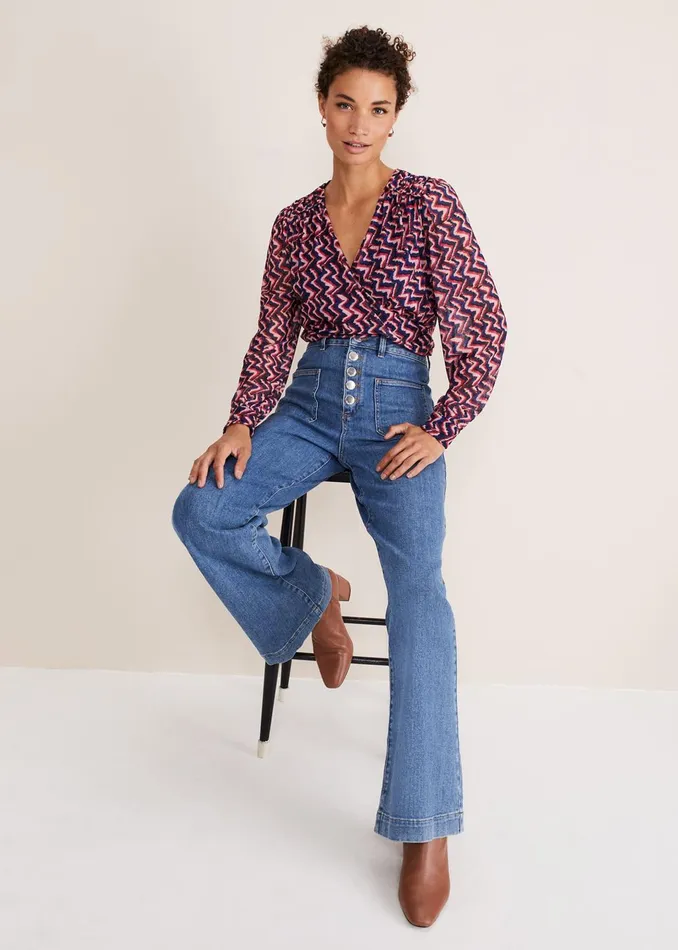 Women Phase Eight Tops and TShirts Dorathy Zig Zag Mesh Top