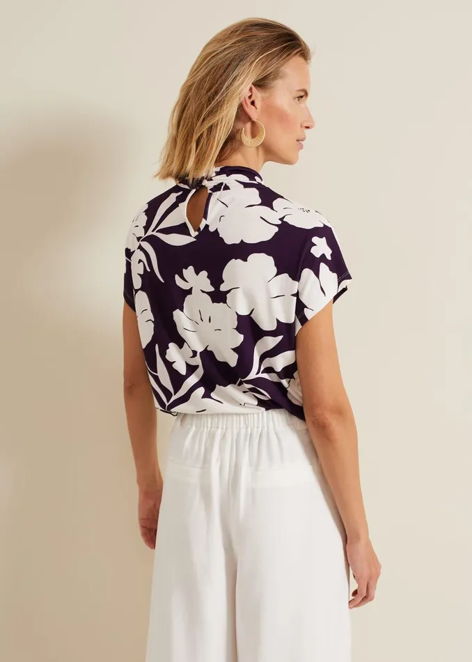 Women Phase Eight Tops and TShirts Farley Floral Twist Neck Top