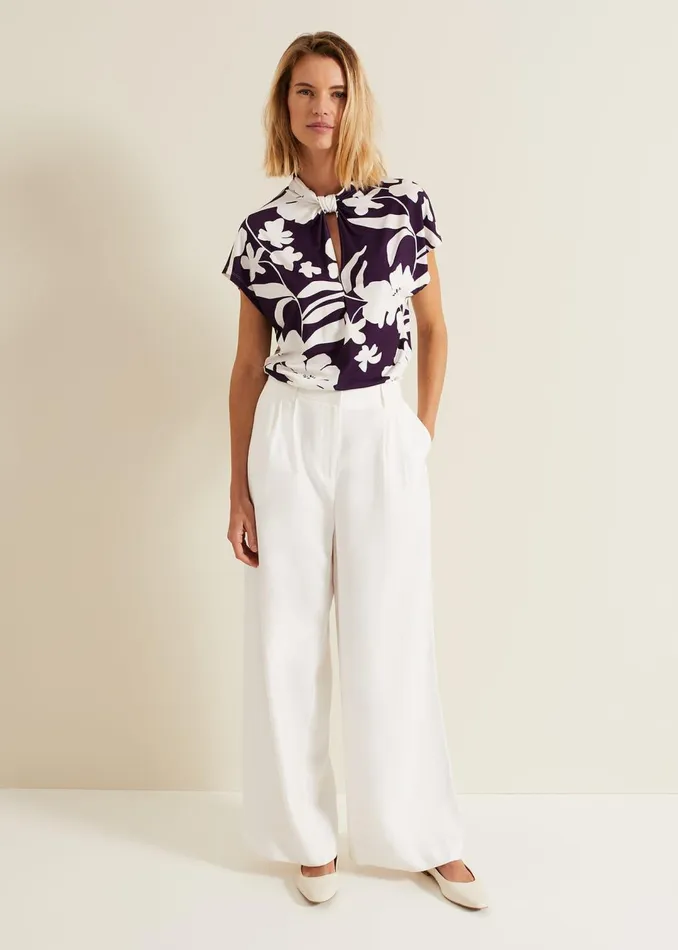 Women Phase Eight Tops and TShirts Farley Floral Twist Neck Top
