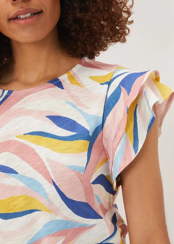Women Phase Eight Tops and TShirts Kali Linen Multi Print Top