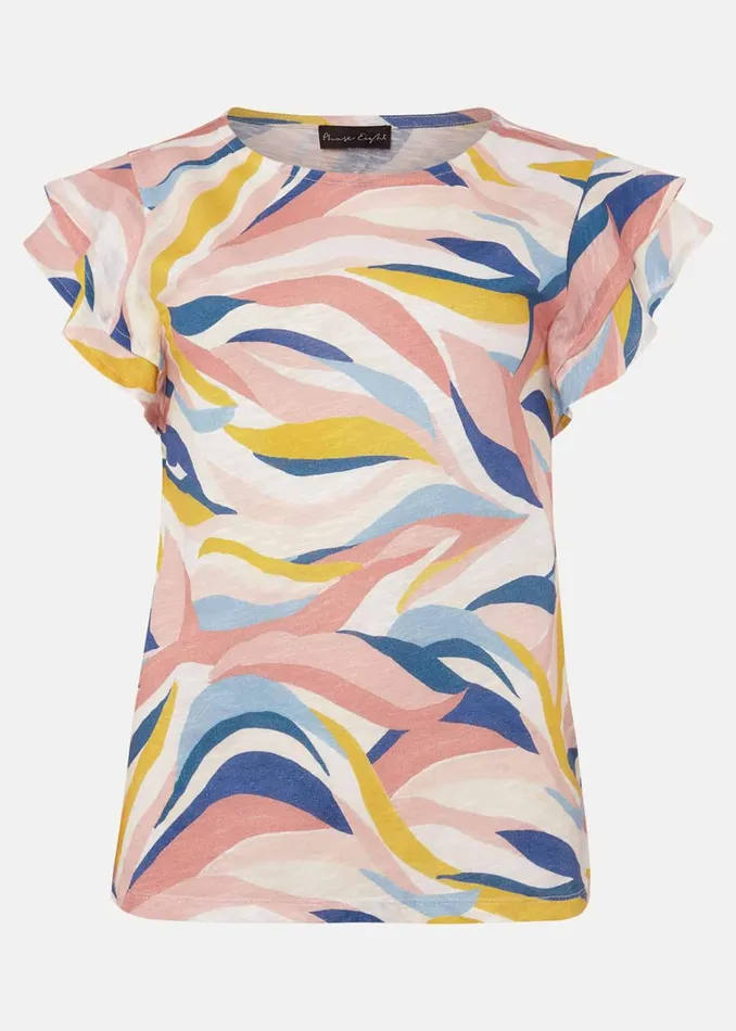 Women Phase Eight Tops and TShirts Kali Linen Multi Print Top
