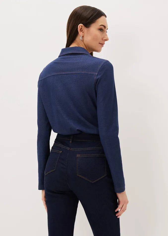 Women Phase Eight Tops and TShirts Katheryn Denim Jersey Shirt