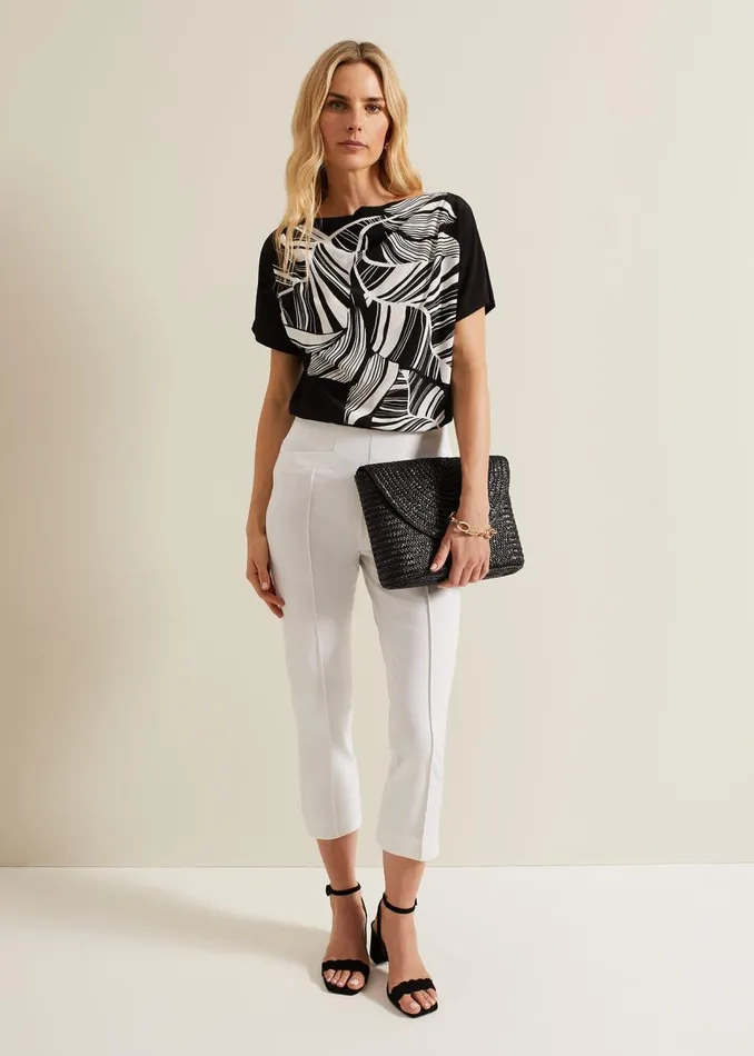 Women Phase Eight Tops and TShirts Lyra Woven Front Print Top