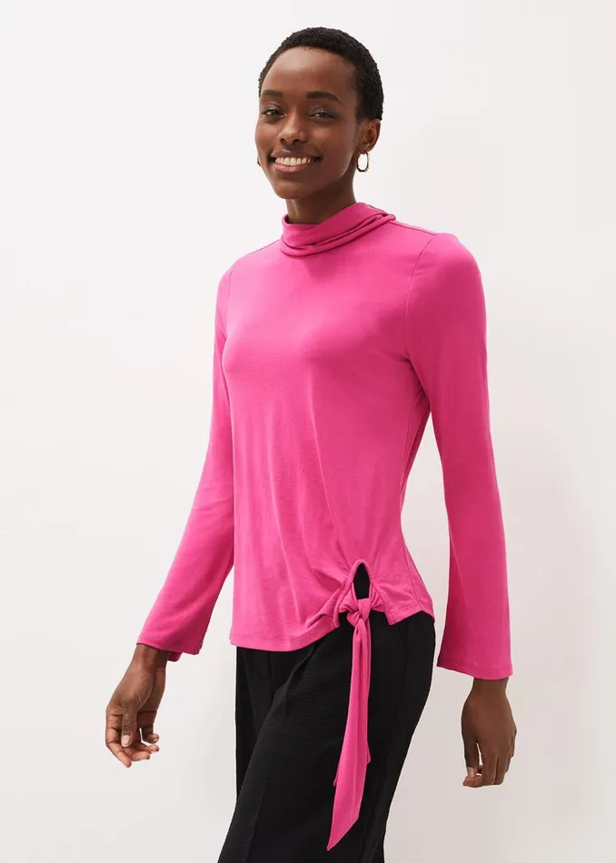 Women Phase Eight Tops and TShirts Maisie Cupro Tie Hem Top