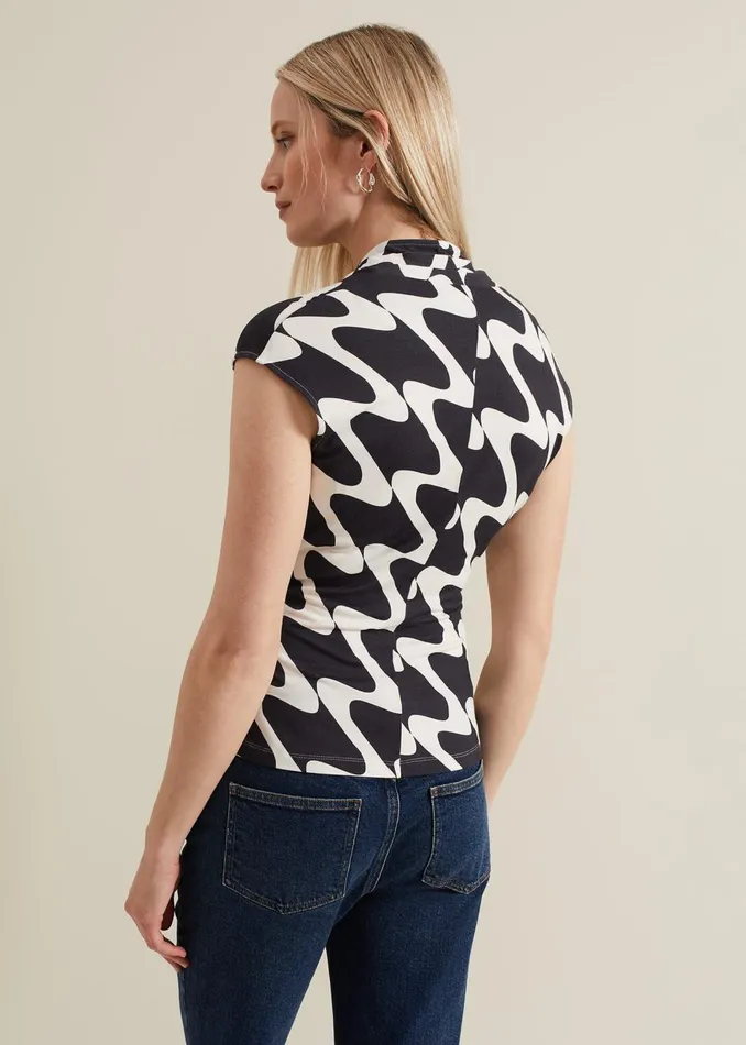 Women Phase Eight Tops and TShirts Maleah Printed Wrap Top