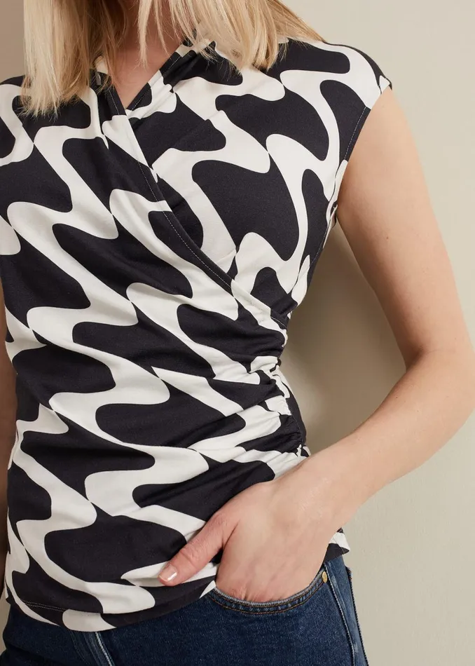 Women Phase Eight Tops and TShirts Maleah Printed Wrap Top