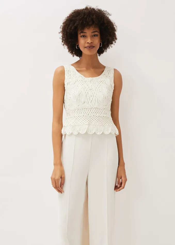 Women Phase Eight Tops and TShirts Naila Tapework Top
