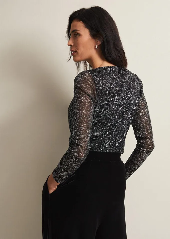 Women Phase Eight Tops and TShirts Sera Shimmer Cowl Neck Top
