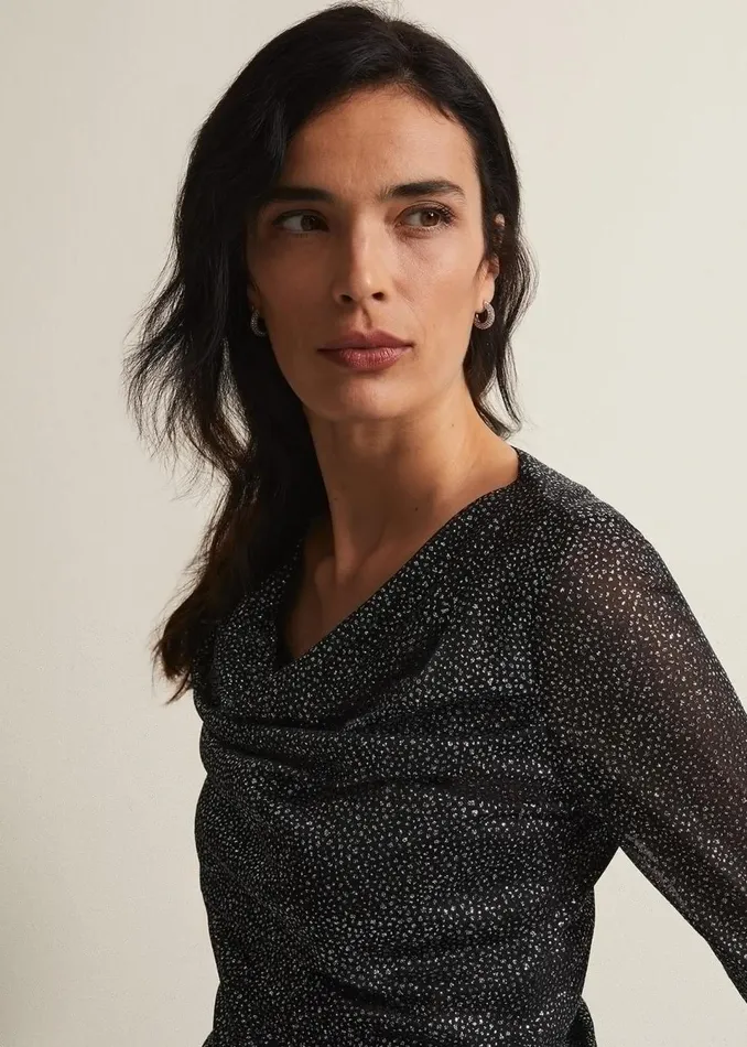 Women Phase Eight Tops and TShirts Sera Shimmer Cowl Neck Top