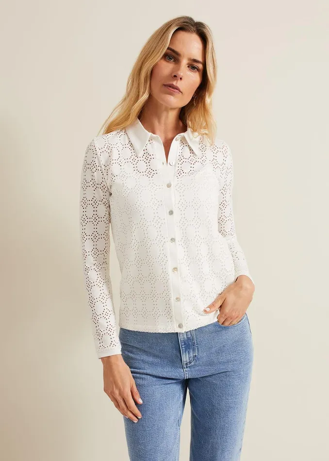 Women Phase Eight Tops and TShirts Vida Textured Shirt