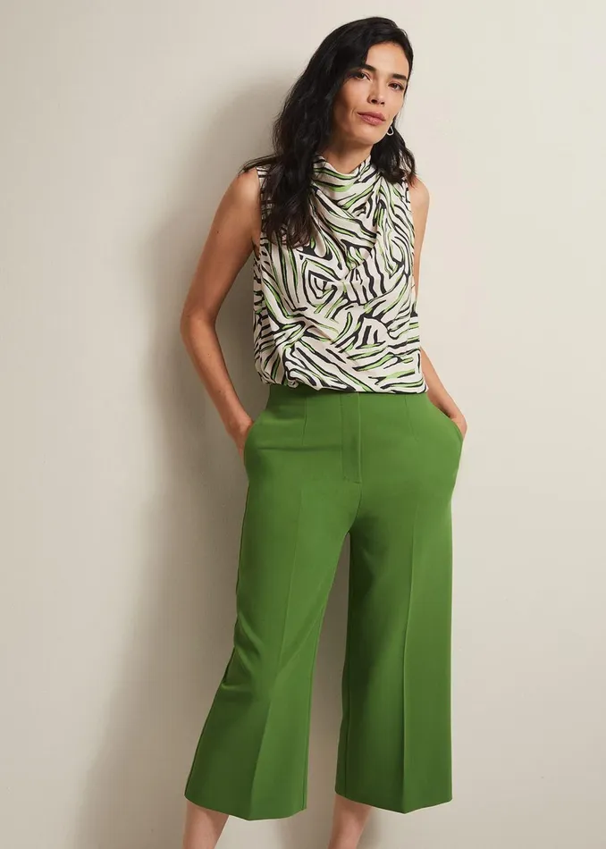 Women Phase Eight Trousers Aubrielle Wide Leg Culottes