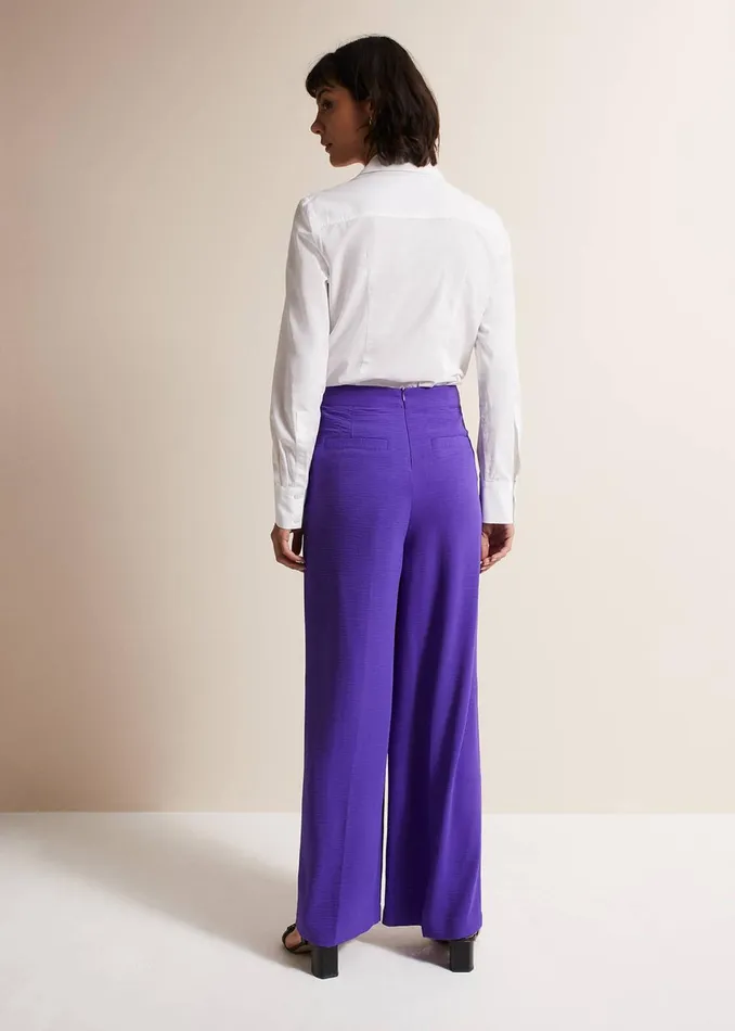 Women Phase Eight Trousers Azylnn Purple Wide Leg Trousers
