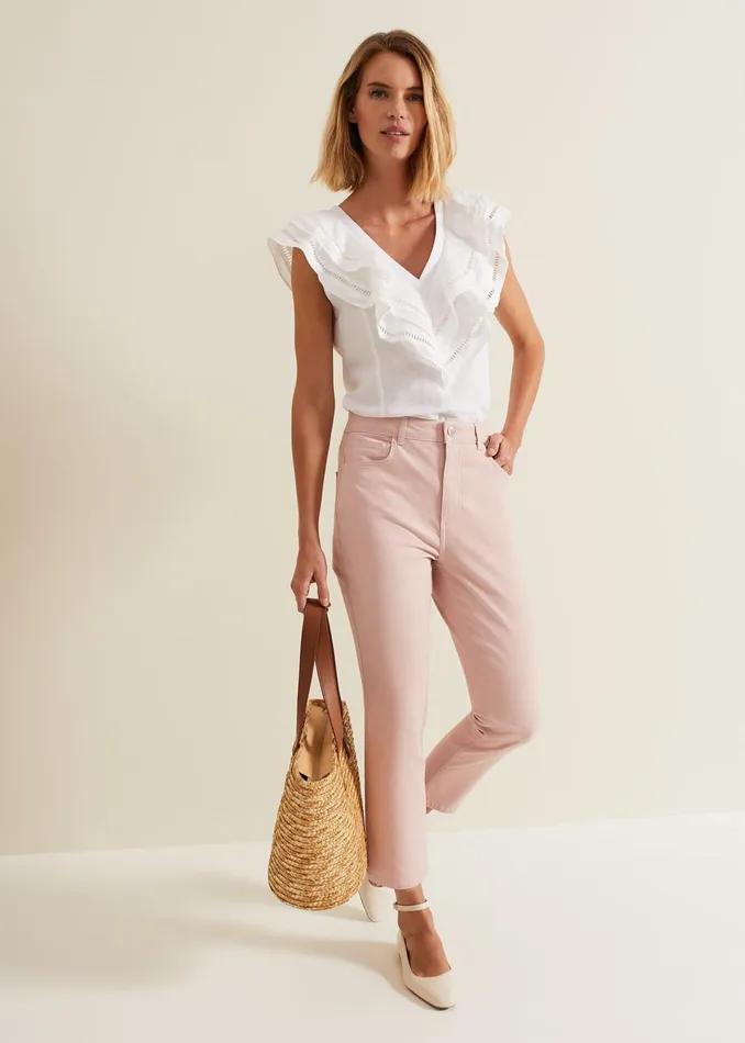 Women Phase Eight Trousers Lindsey Cropped Straight Leg Jeans