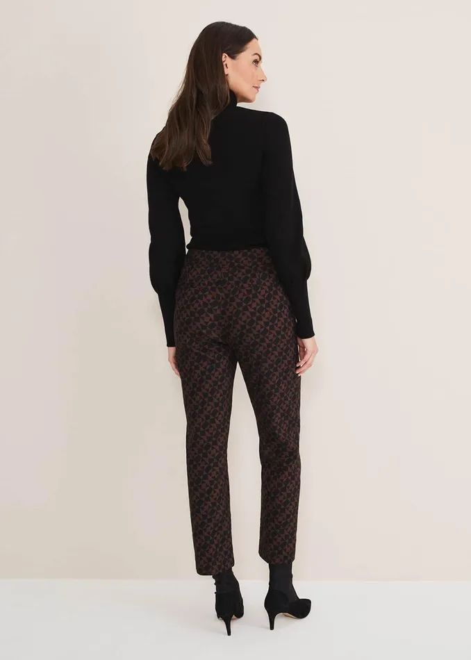 Women Phase Eight Trousers Mackenzie Geo Jacquard Tapered Trouser